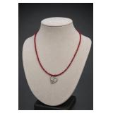 Sterling Silver Red Bead Necklace