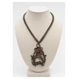 Openwork Mounted Warrior Pendant Necklace