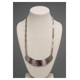 Sarah Coventry Silver-Tone Textured Bib Necklace