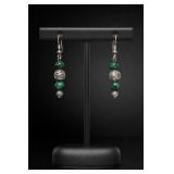 Sterling Silver Malachite Drop Earrings