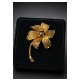 Benedikt NY Floral Gold-Tone Brooch