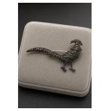 Sterling Silver Marcasite Bird Brooch