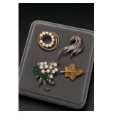 Lot of Four Costume Brooches