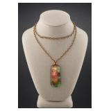 Dichroic Glass Pendant Necklace