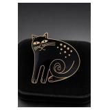 Laurel Burch Black Cat Brooch