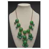 J.Crew Green Beaded Statement Necklace