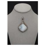 Sterling Silver Larimar Openwork Pendant