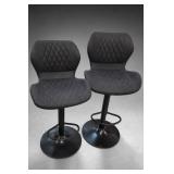 Pair of Quilted Swivel Counter Stools