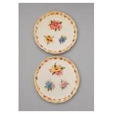 3pc Royal Crown Derby Floral Gilt-Edge Plates