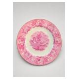 Wedgwood Landscape Plate with Pink Floral Border