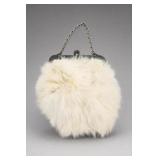 Rabbit Fur Evening Handbag with Chain