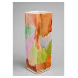 Tall Multicolored Square Decorative Vase