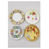 Four Assorted Hand-Painted Porcelain Plates