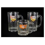 Lot of Three A&W Restaurants Glass Mugs