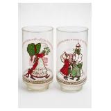 Pair Coca-Cola Holly Hobbie Christmas Glasses