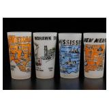 Vintage State-Map Souvenir Tumblers, Set of Four