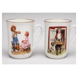 1982 & 1986 Norman Rockwell Mug Pair