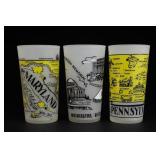 Three Frosted State Souvenir Tumblers