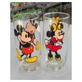 Disney Mickey & Minnie Glasses, Pair