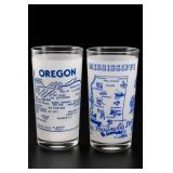 Oregon and Mississippi Souvenir Glasses
