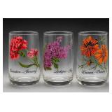 Flower-of-the-Month Glass Tumblers