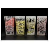 Four State-Map Souvenir Tumblers