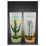 Pair of Saguaro and Century Plant Tumblers