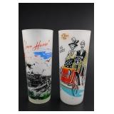 Vintage GAS BUGGY and Train Scene Tumblers
