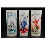 Set of 3 Frosted Glass Tumblers: Gold Strike