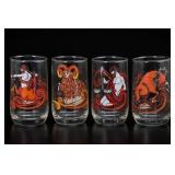 1976 Zodiac Glasses, 4-Piece Lot