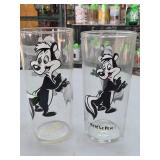 Pair of Pepï¿½ Le Pew Glass Tumblers