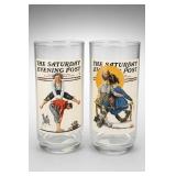 Norman Rockwell Leapfrog & Spooners Tumblers