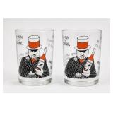 Pair of Novelty Printed Drinking Glass Rum Slogans