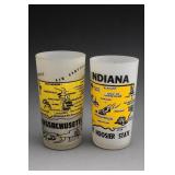 Massachusetts and Indiana Souvenir Tumblers