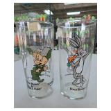 Looney Tunes Character Glass Tumblers, Pair