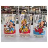 Set of 3 Disney Character Glass Tumblers, & Minnie