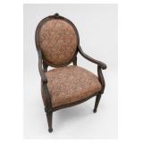 Hancock & Moore Upholstered Carved Wood Armchair