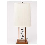 Waterfowl Display Table Lamp with Five Figures