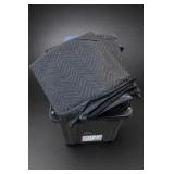 Black Plastic Storage Tote with Quilted Textile