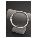 Ornate Silver Tone Scrollwork Bangle by Brighton