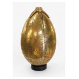 Gold-Tone Egyptian-Style Egg on Black Base