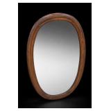 Wood-Framed Oval Wall Mirror