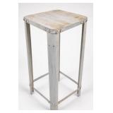 Distressed White Square-Top Table/Plant 3839 in