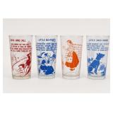Four Nursery-Rhyme Glass Tumblers