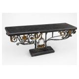 Black and Gold Scrollwork Console Table