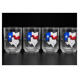 Set of Four Texas 1836-1986 Glass Tumblers