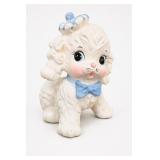 Blue-Accented Poodle-Form Planter, Marked E-4076