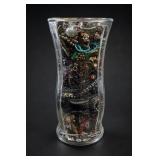 Mixed Costume Jewelry Assortment in Glass Vessel