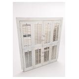 White-Painted Tiered Louvered Shutter