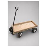 Wooden Four-Wheel Utility Wagon Cart Pull Handle